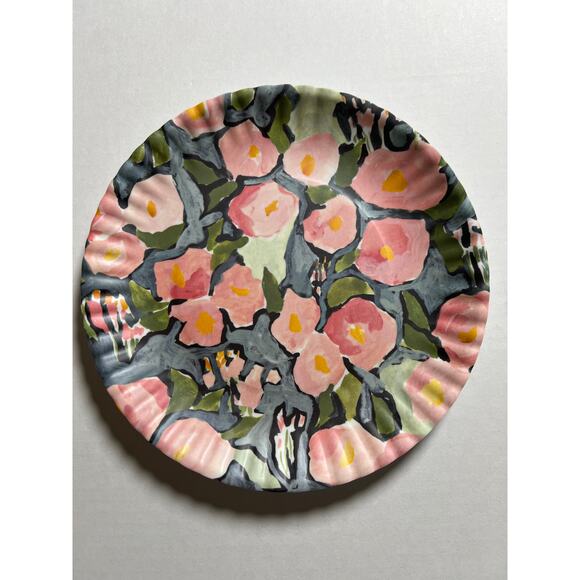 SET OF 4 One Hundred 80 Degrees Melamine Floral 9" Lunch Dinner Plates - Picture 3 of 6